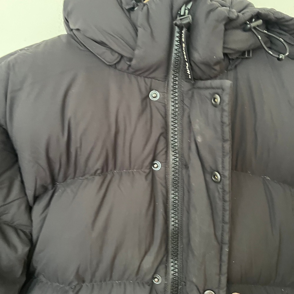 Tna Aritzia The Super Puff Black Goose Down Puffer Jacket Hooded XS Matte - Picture 3 of 10